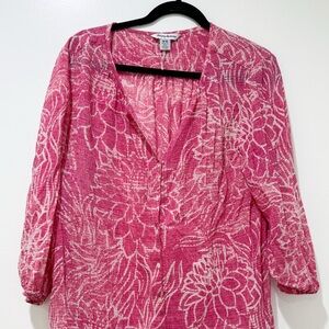 Vintage Tommy Bahama Pink Floral Blouse